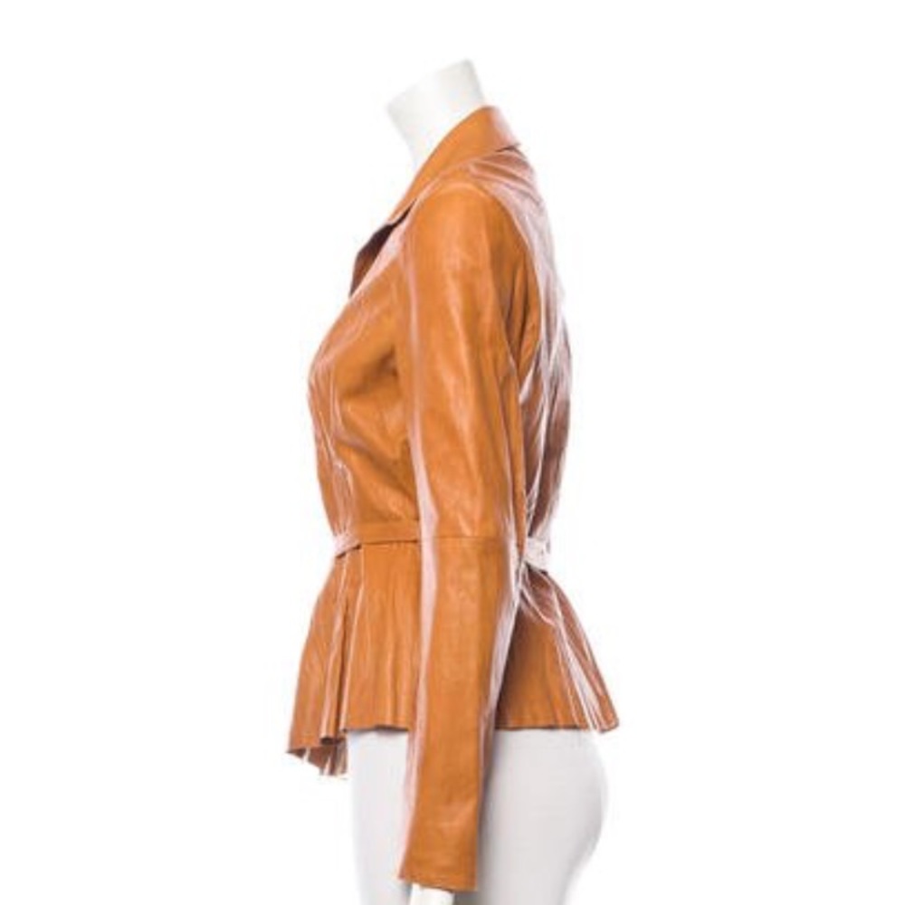 Roberto cavalli cognac leather coat - Picture 8 of 9